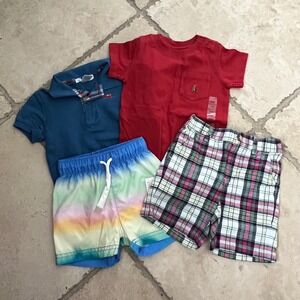 Baby Boy 12-18M Bundle Janie and Jack Polo BabyGap Bodysuit Old Navy Swim Shorts